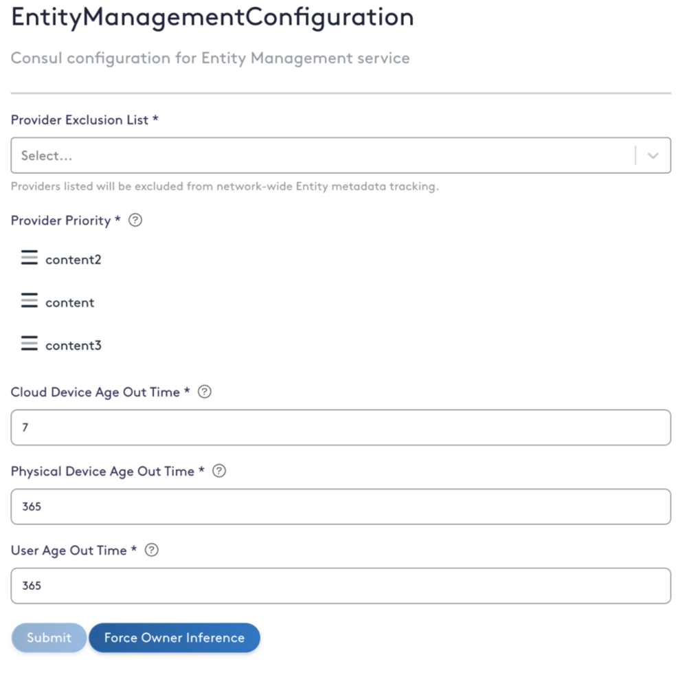 Entity management configuration image