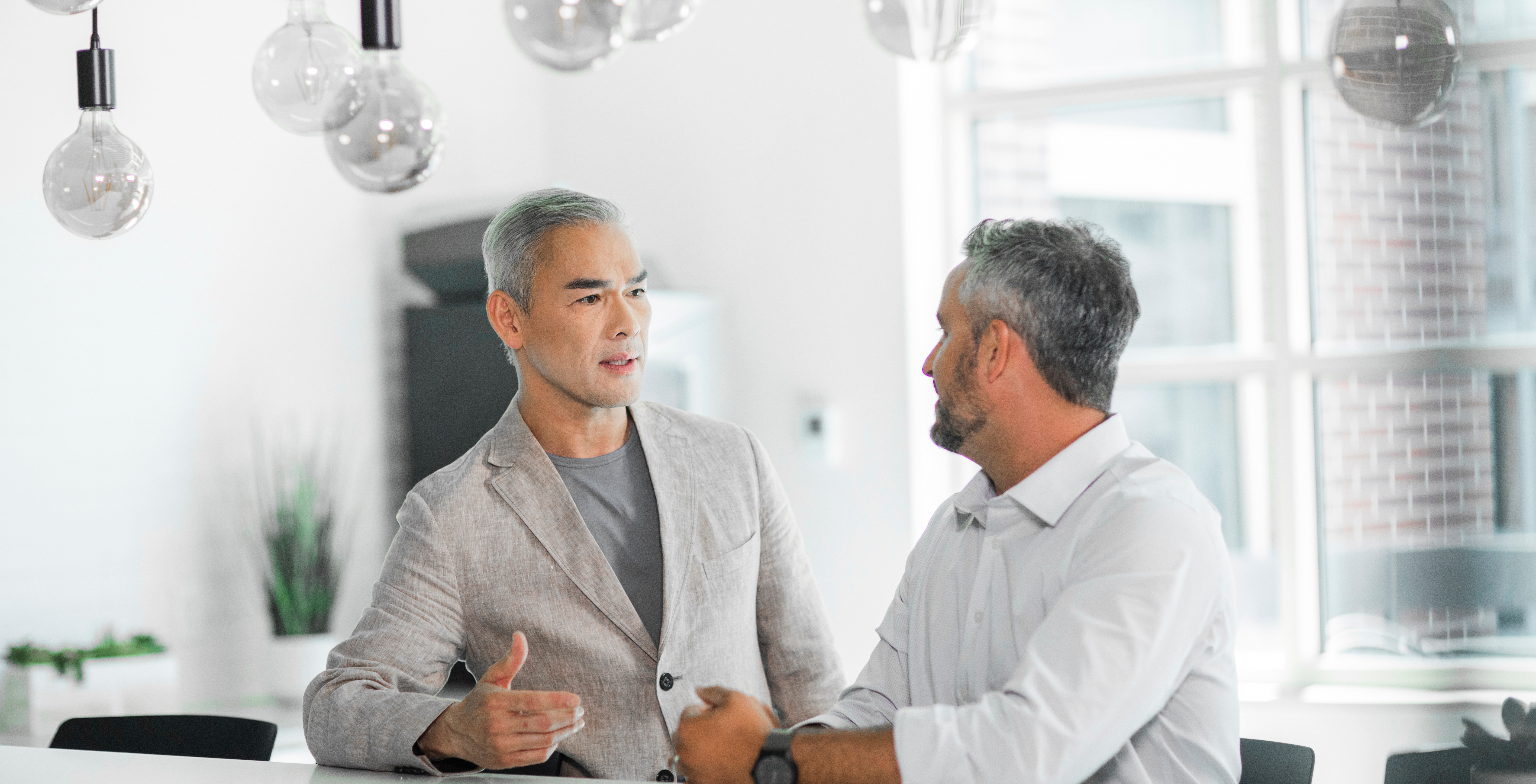 business men talking
