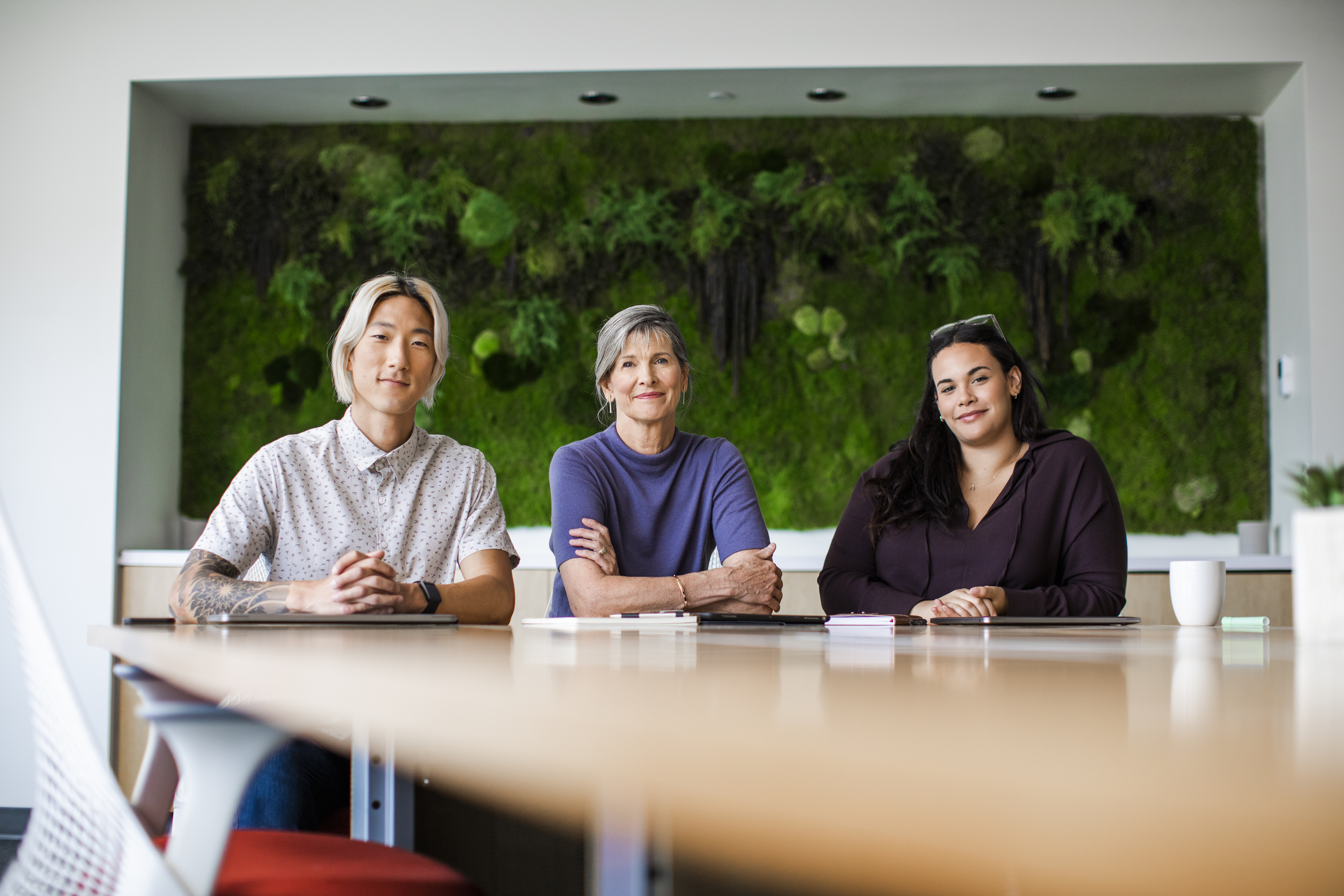 business people at conference room table