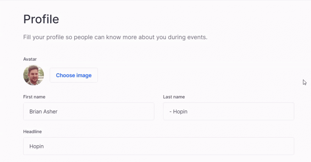 hopin profile prompts