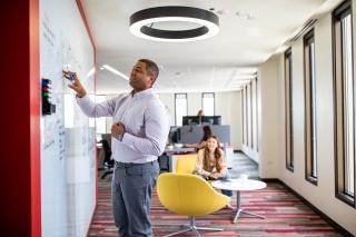 Business Man using Whiteboard 3