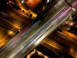 abstract city road at night