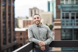 business man portrait city