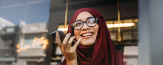 people woman phone laptop hijab