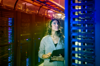 technology woman portait servers