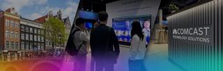 Tradeshow images with the Comcast Technology Solutions logo and a rainbow gradient