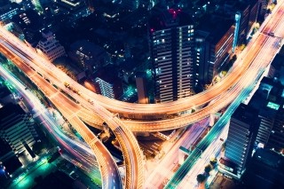 City highway at night