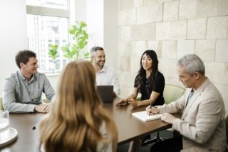group business meeting with people in room