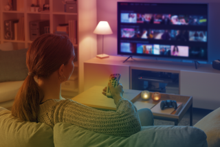 people woman tv remote