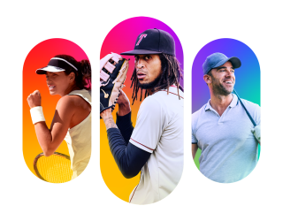 Three Ovals with different sports players in each one