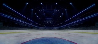 empty ice hockey rink and stadium