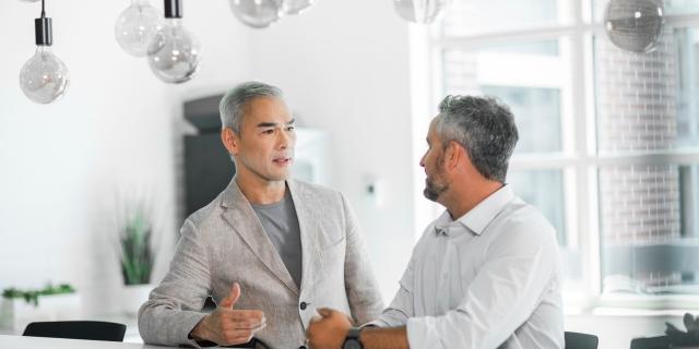 business men talking