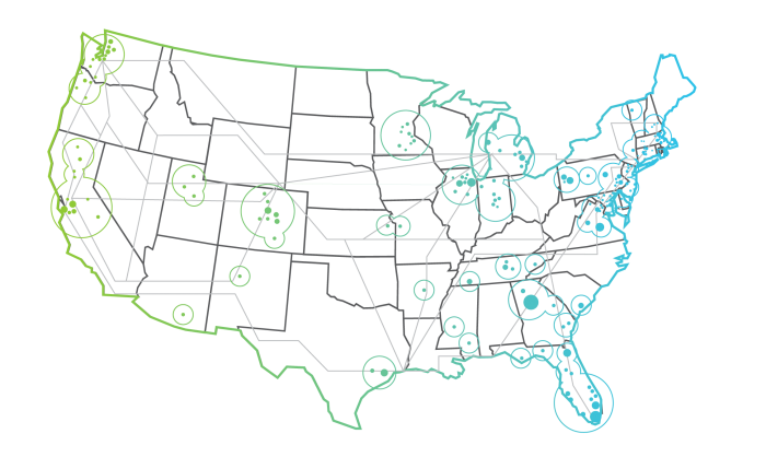 Comcast CDN Content Delivery Network Map