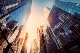 image of buildings at sunset