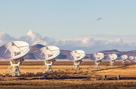 Collection of satellites outside in front of the mountains