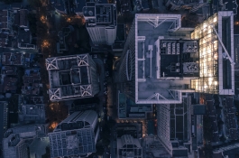 Abstract city buildings at night