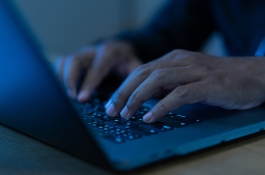 Man Hands typing on Laptop