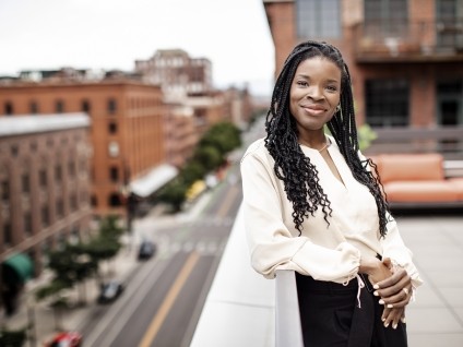 business woman portrait city