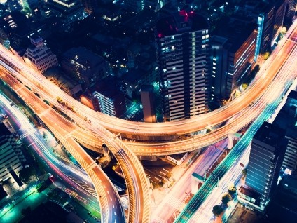 abstract city highway night