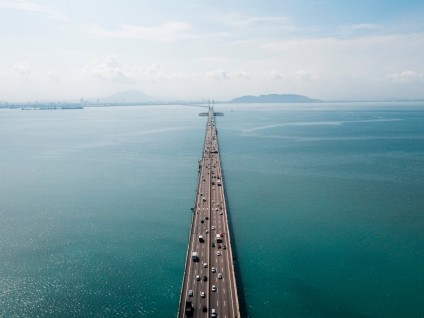 abstract highway over water