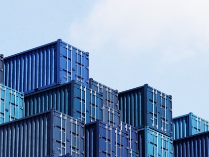 abstract purple shipping containers