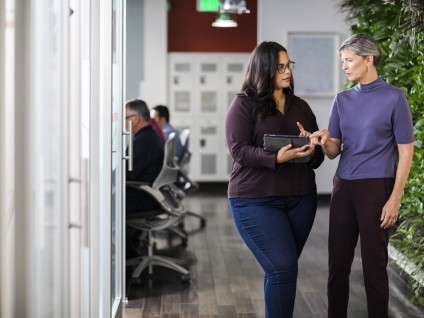 business women talking
