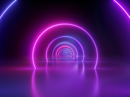 neon pink and purple tunnel 