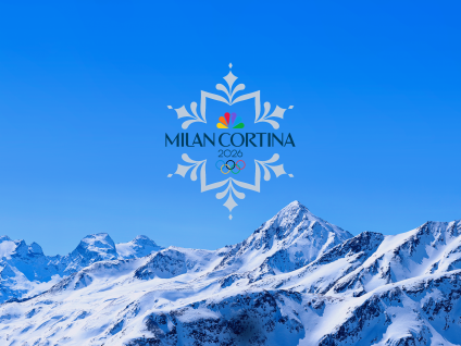 mountains with milan cortina 2026 logo